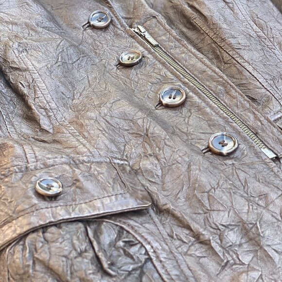 Danier Brown Distressed Leather Jacket | Size Small - Picture 1 of 16